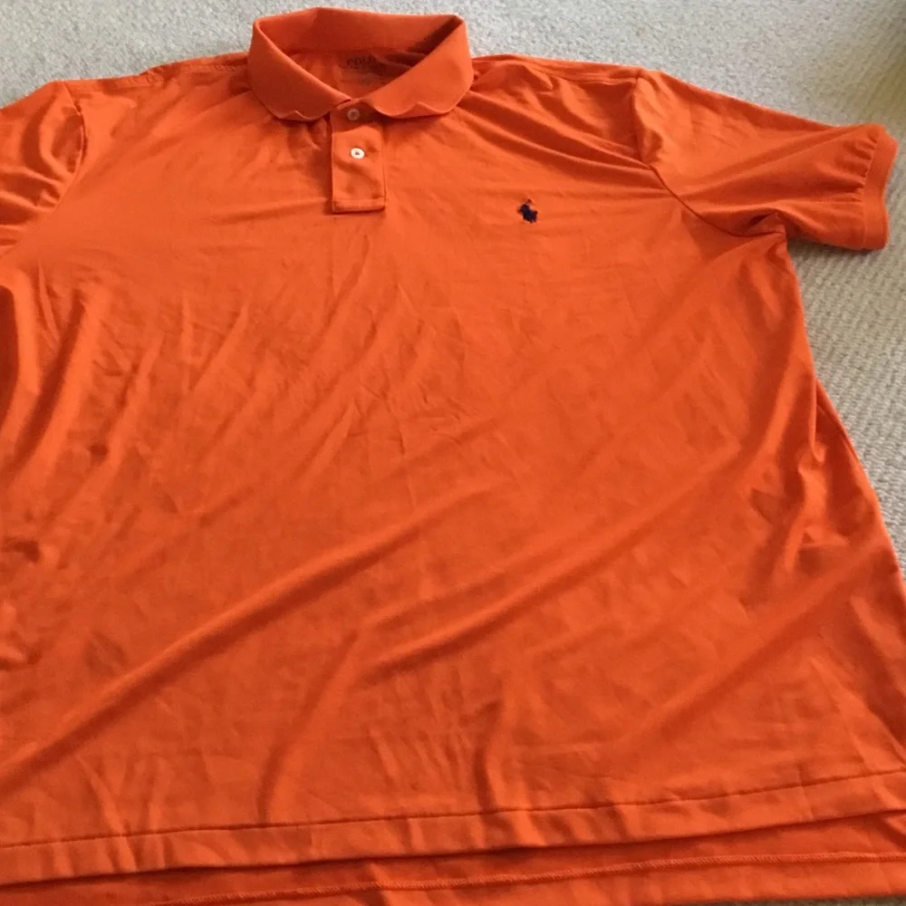 Ralph Lauren Orange Short-Sleeve Polo with Navy Pony